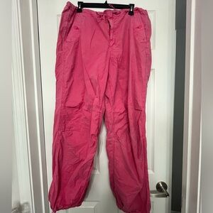 American Eagle pink parachute pants